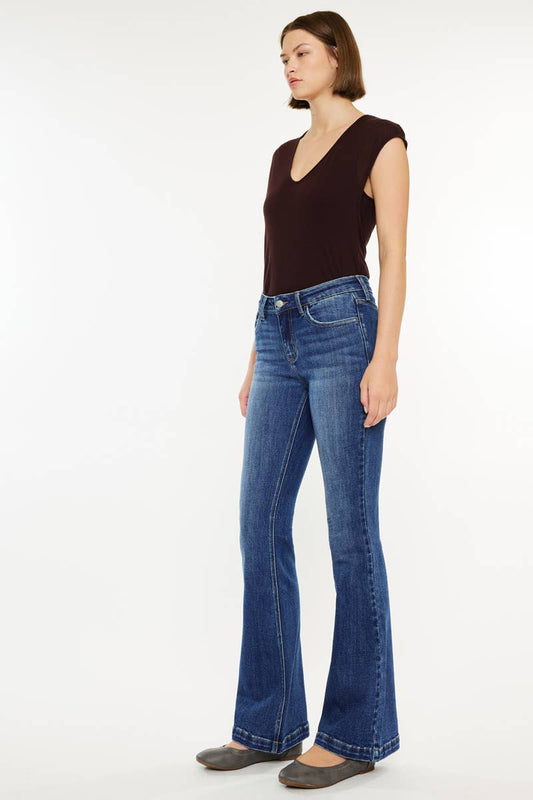 Kan can MID RISE FLARE JEANS