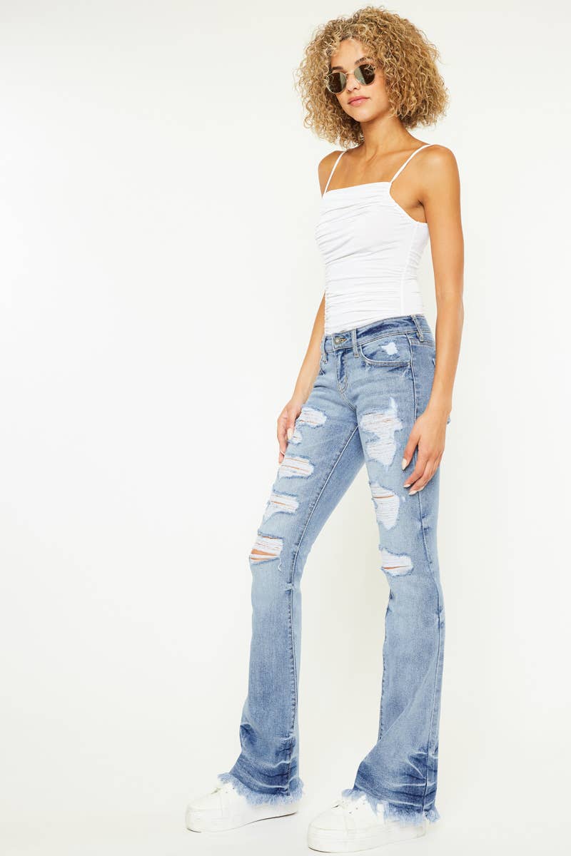 kankan light wash bootcut jeans