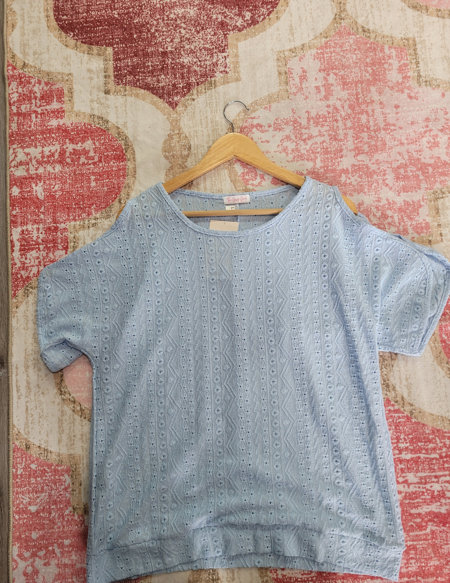 blue dolman sleeve top