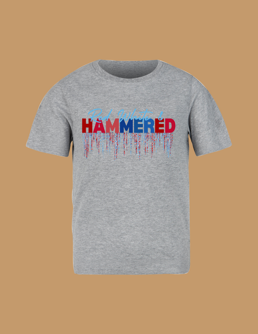 red white hammered shirt