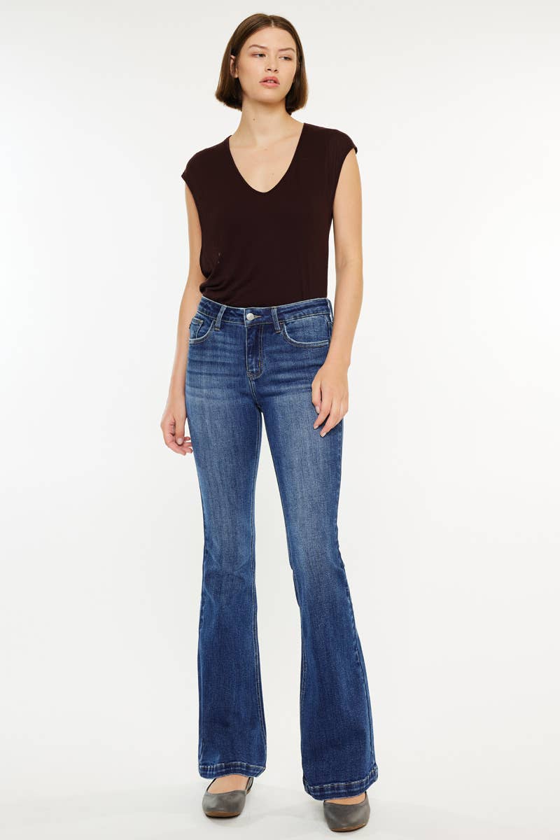 Kan can MID RISE FLARE JEANS