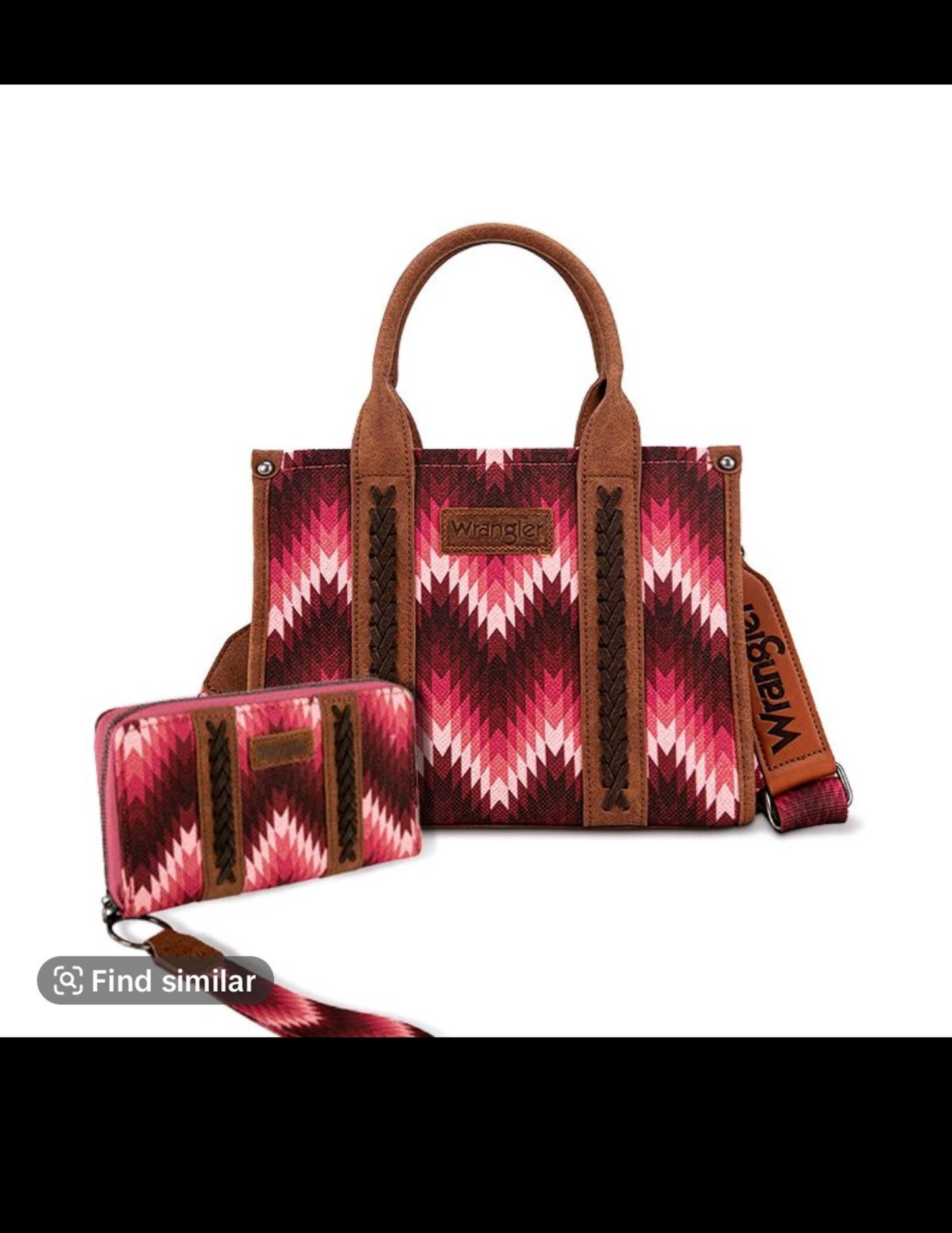Zig Zag Print Small Tote with matching wallet