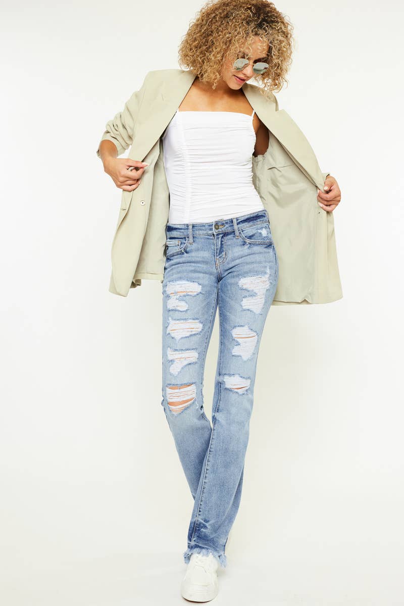 kankan light wash bootcut jeans