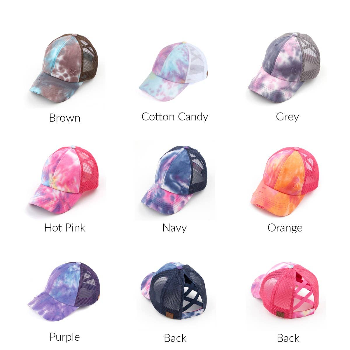 CC Tie-Dye Mesh Criss-Cross Pony Cap