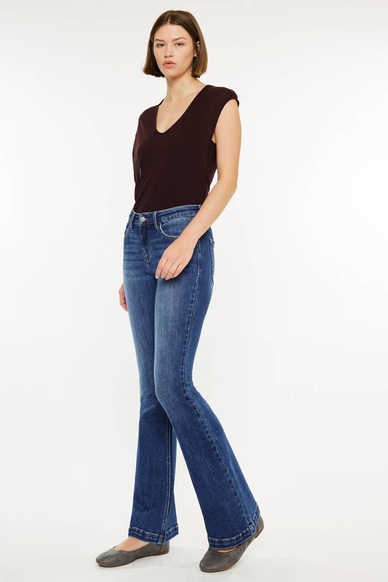 Kan can MID RISE FLARE JEANS
