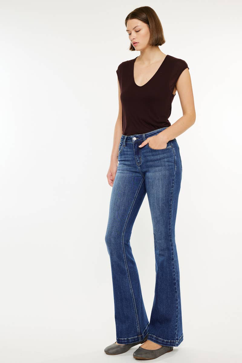 Kan can MID RISE FLARE JEANS