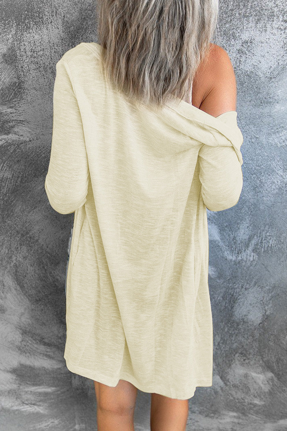 Black Casual Button Front Open Front Cover Up