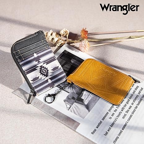 Montana West Wrangler Aztec Card Wallet for Women Western Credit Card Holder with Zipper Pocket