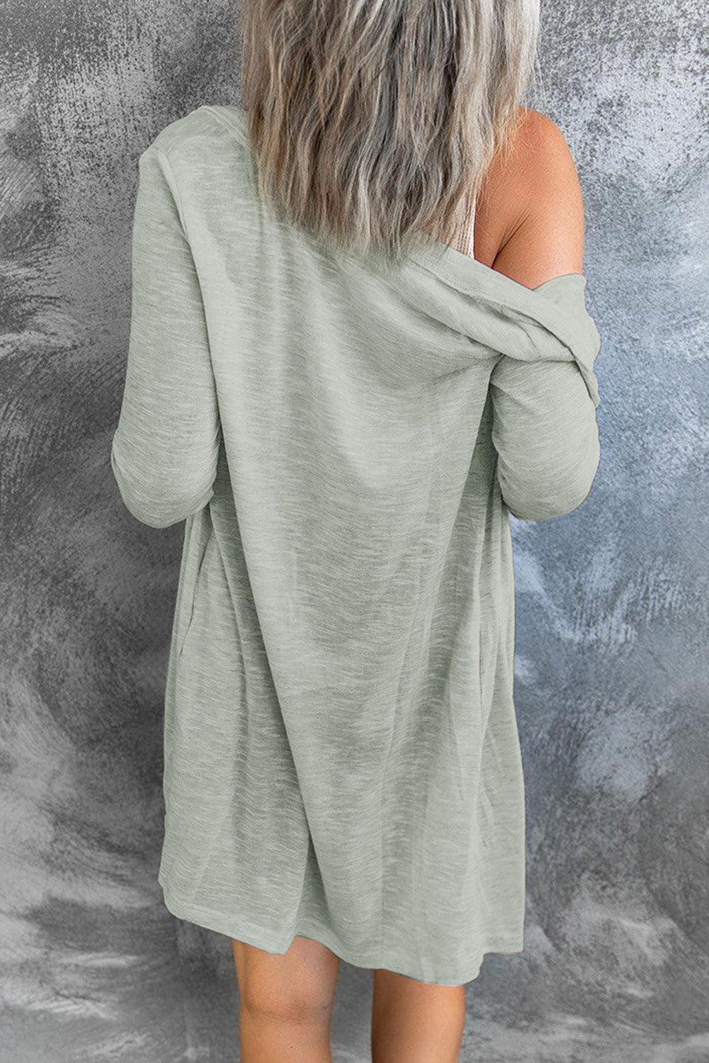 Black Casual Button Front Open Front Cover Up