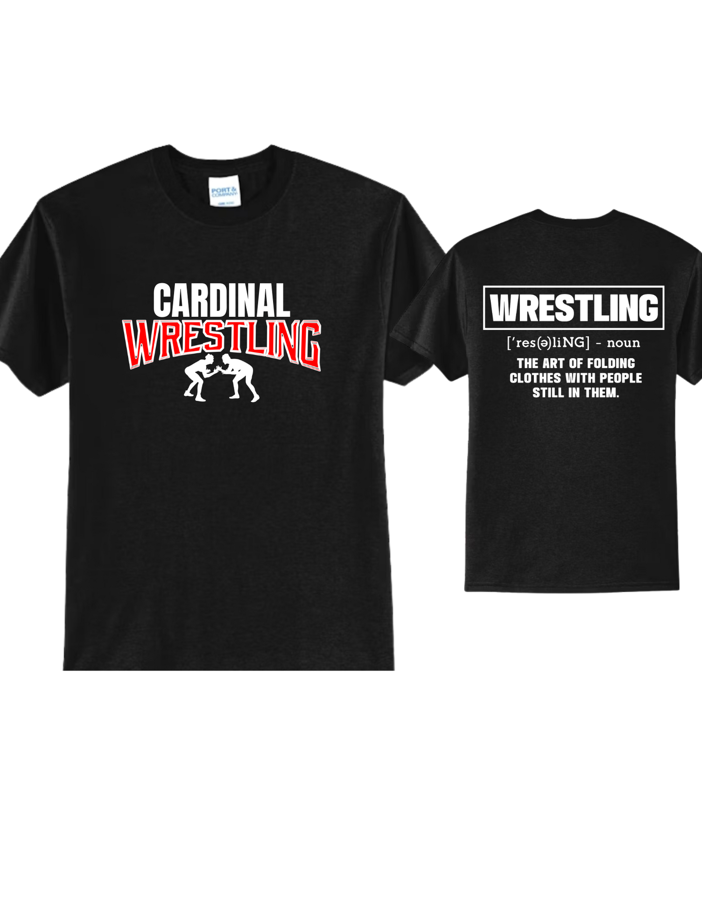 Cardinal Huskies Wrestling front and back design