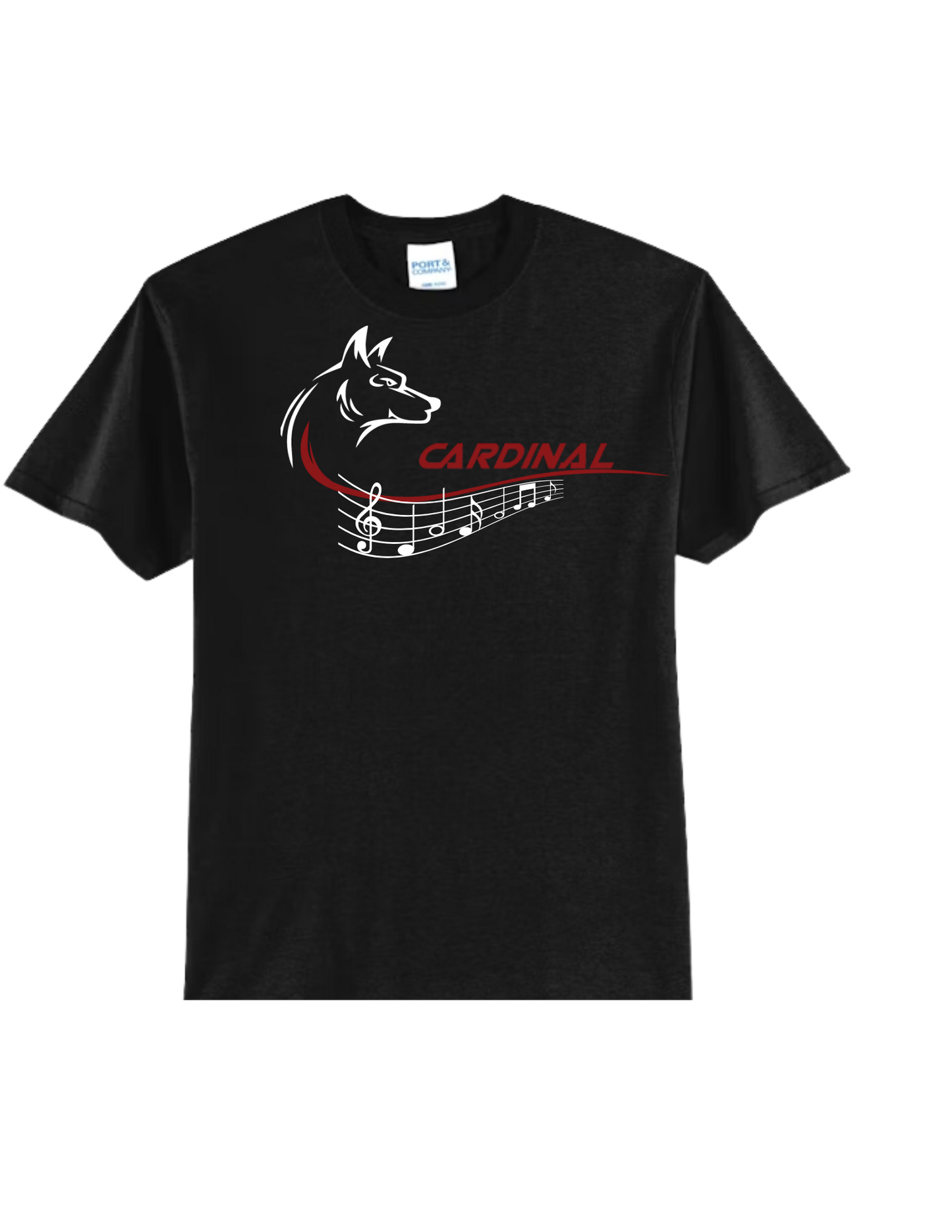 Cardinal Huskies Music Notes Logo