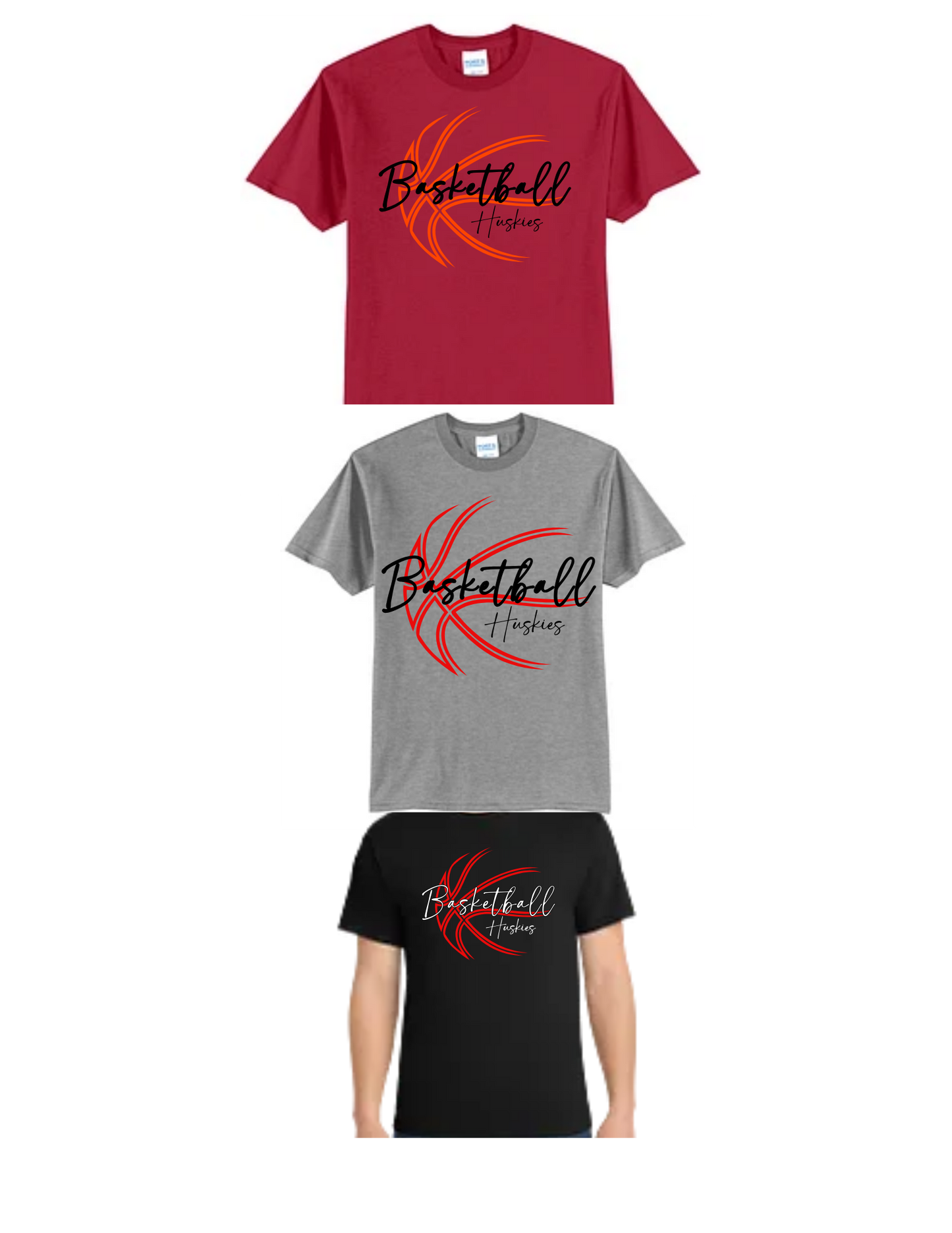 Cardinal Huskies Basketball Design