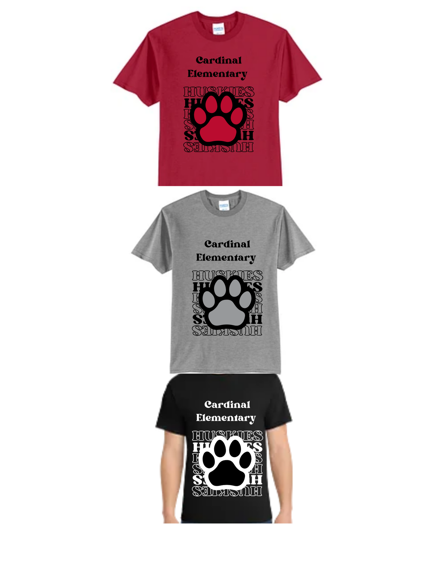 Cardinal Huskies Elementary PTO Paw Design