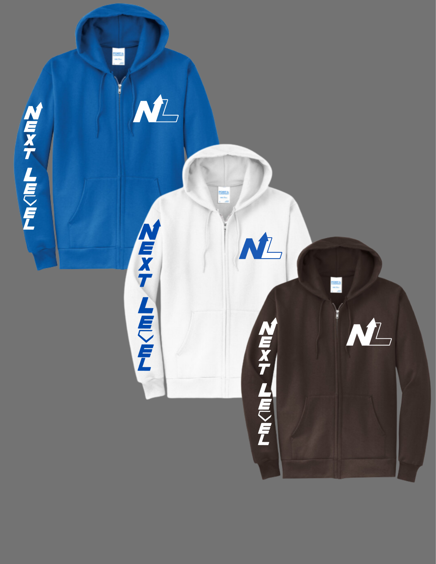 Port and Company Zip Ups