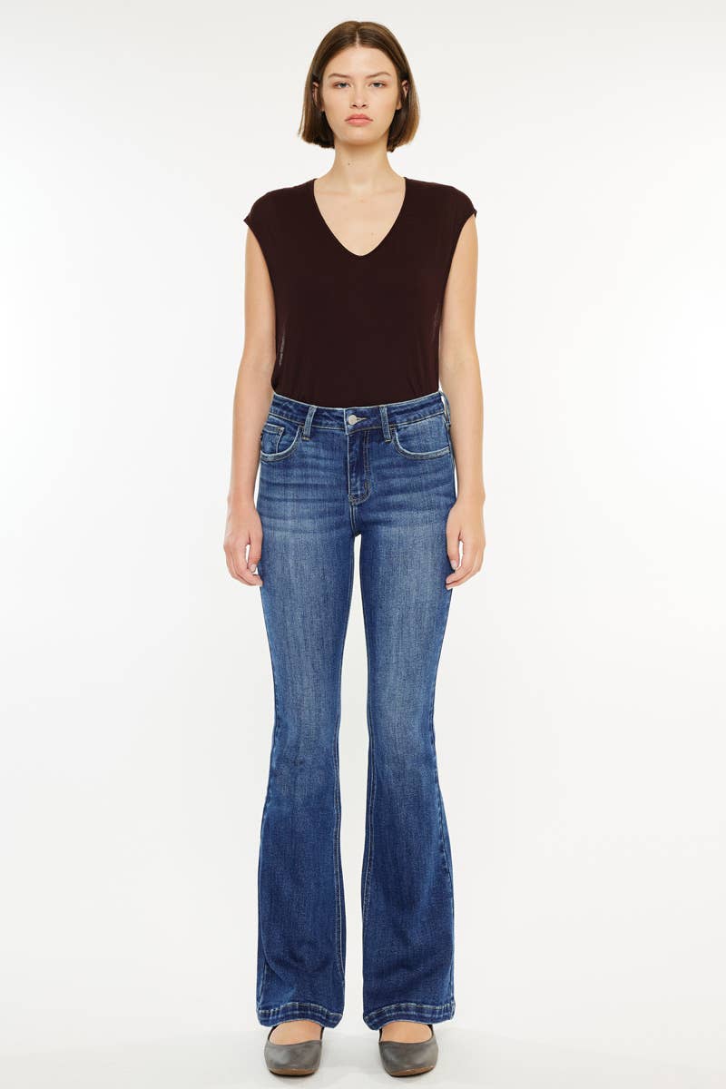 Kan can MID RISE FLARE JEANS