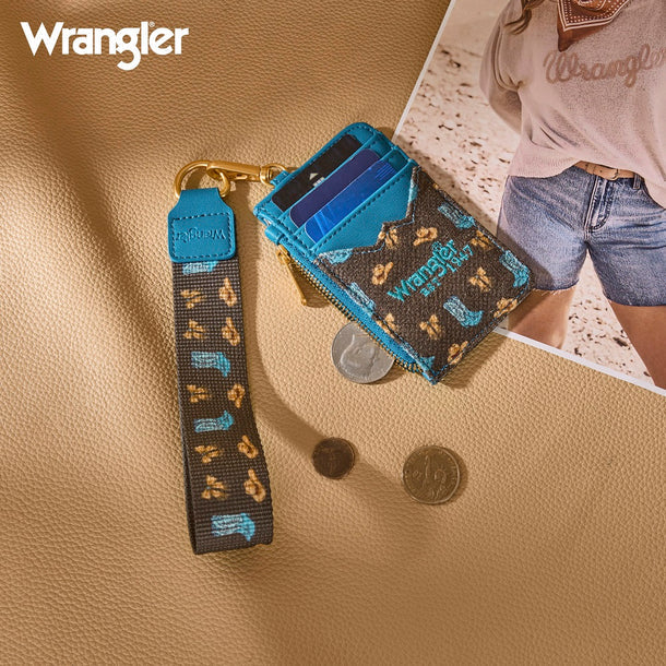 Wrangler Western Print RFID Blocking Wallet - Coffee