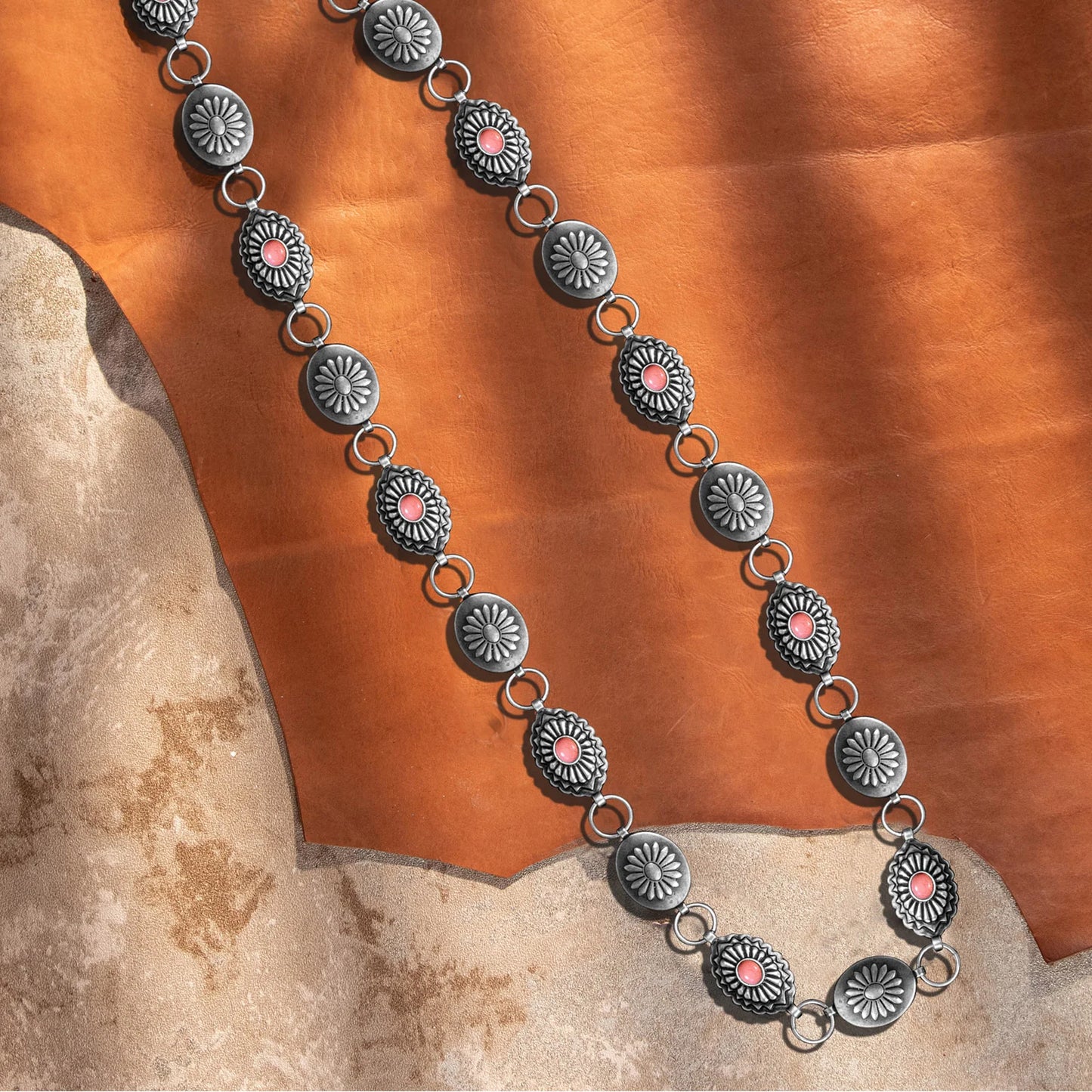 Rustic Couture Western Concho Link Chain Belt