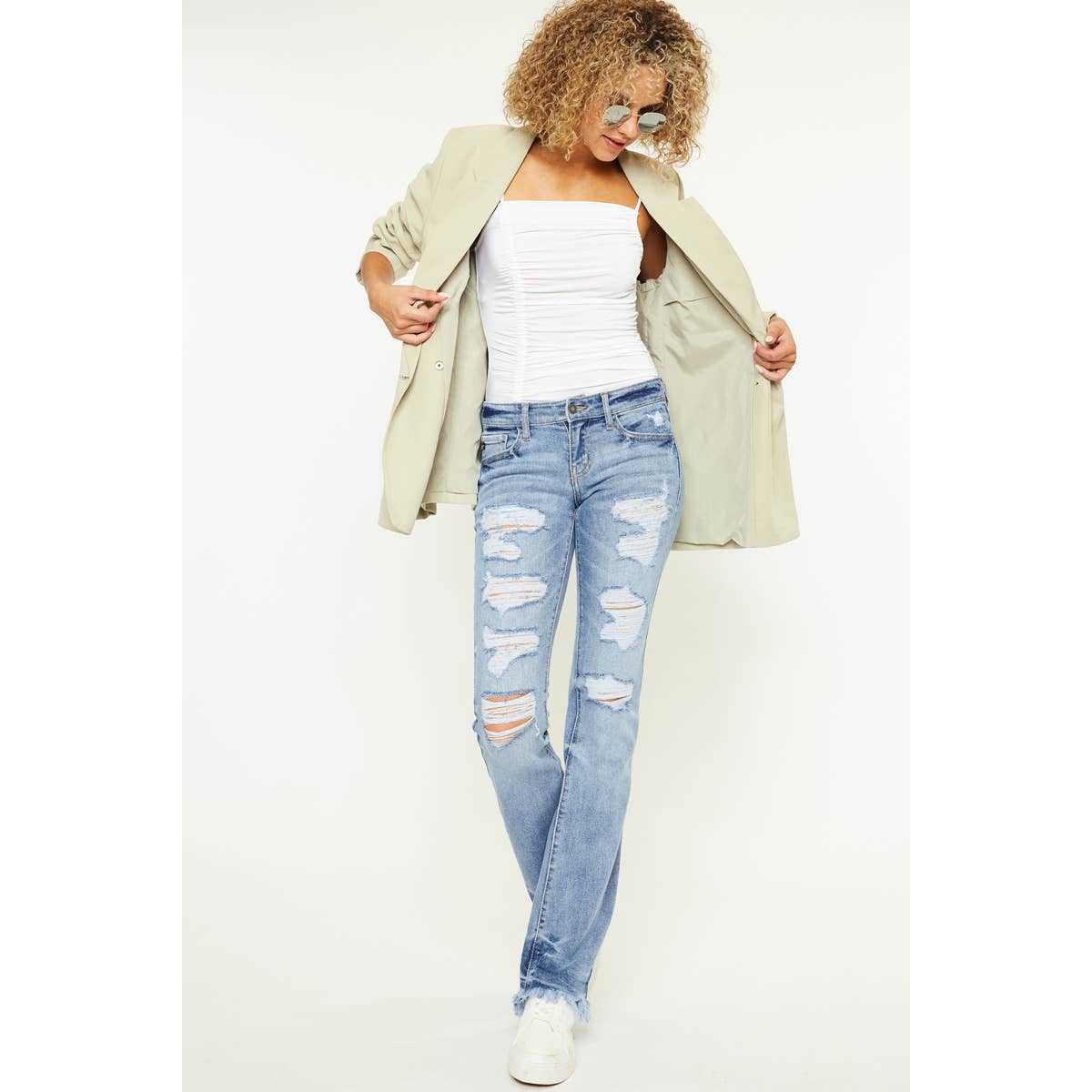 kankan light wash bootcut jeans