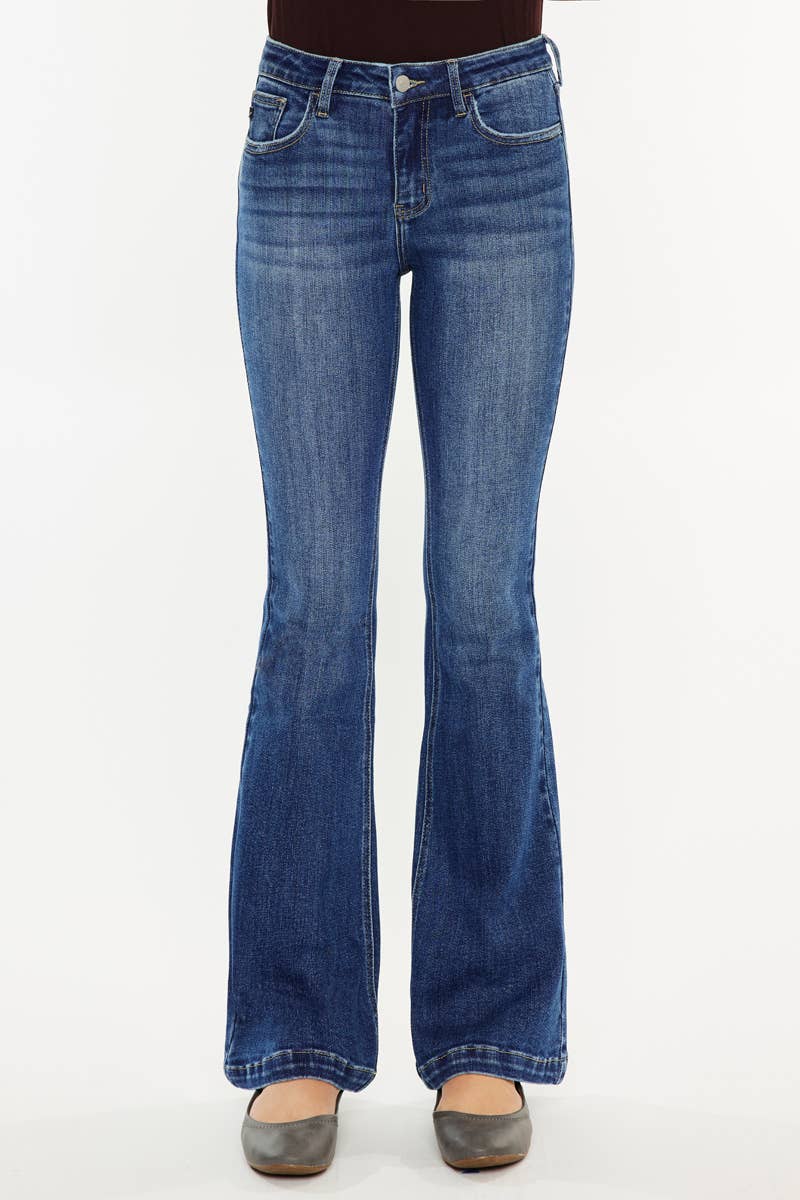 Kan can MID RISE FLARE JEANS