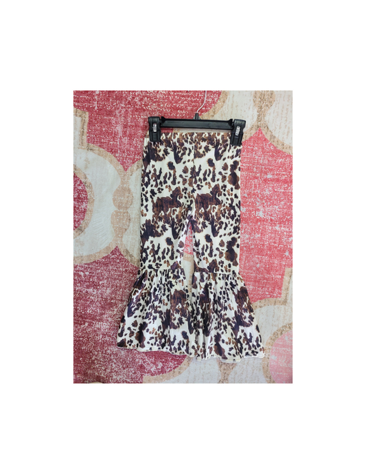 Girls highland cow shirt with cow print leggings set