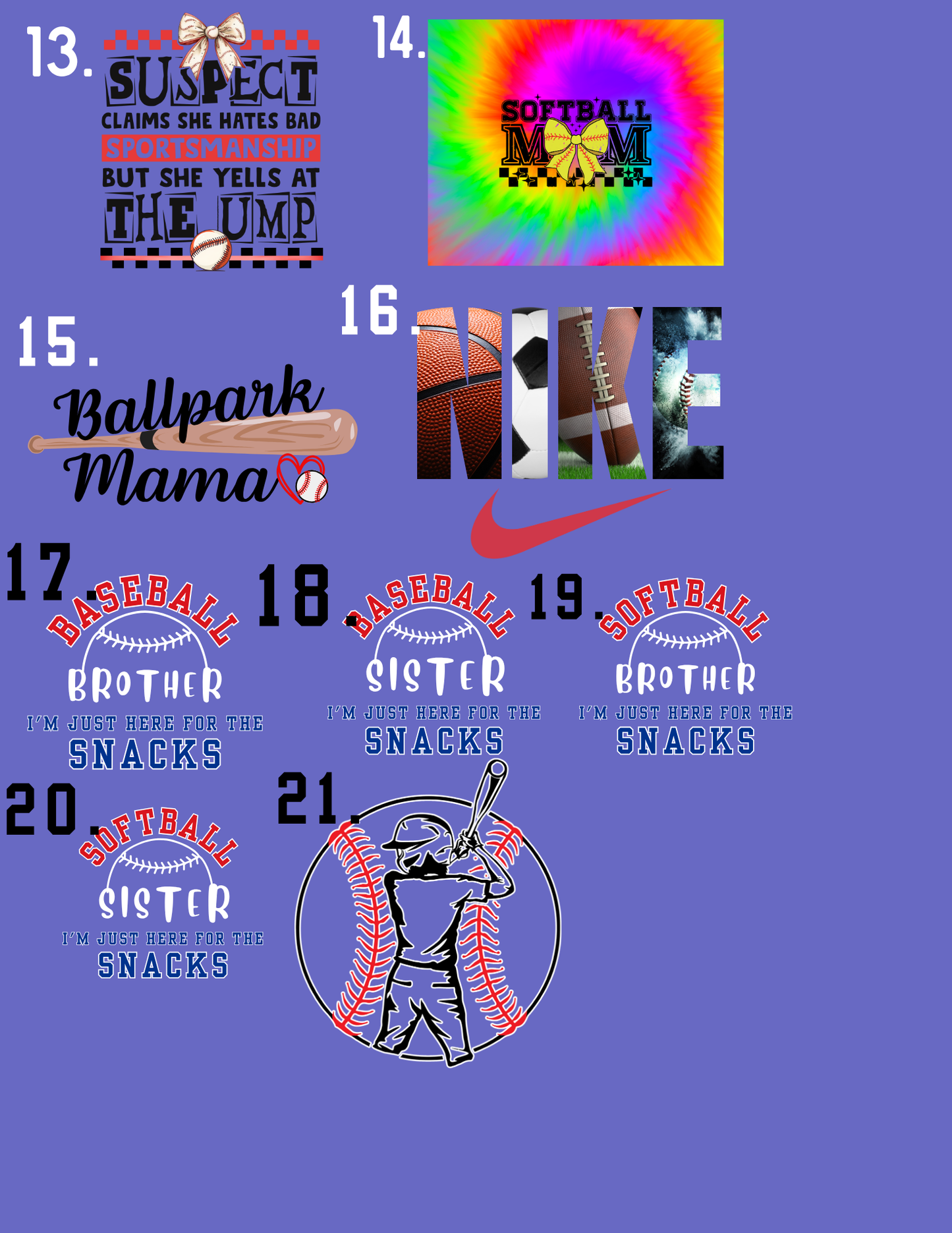 softball and baseball spirit wear