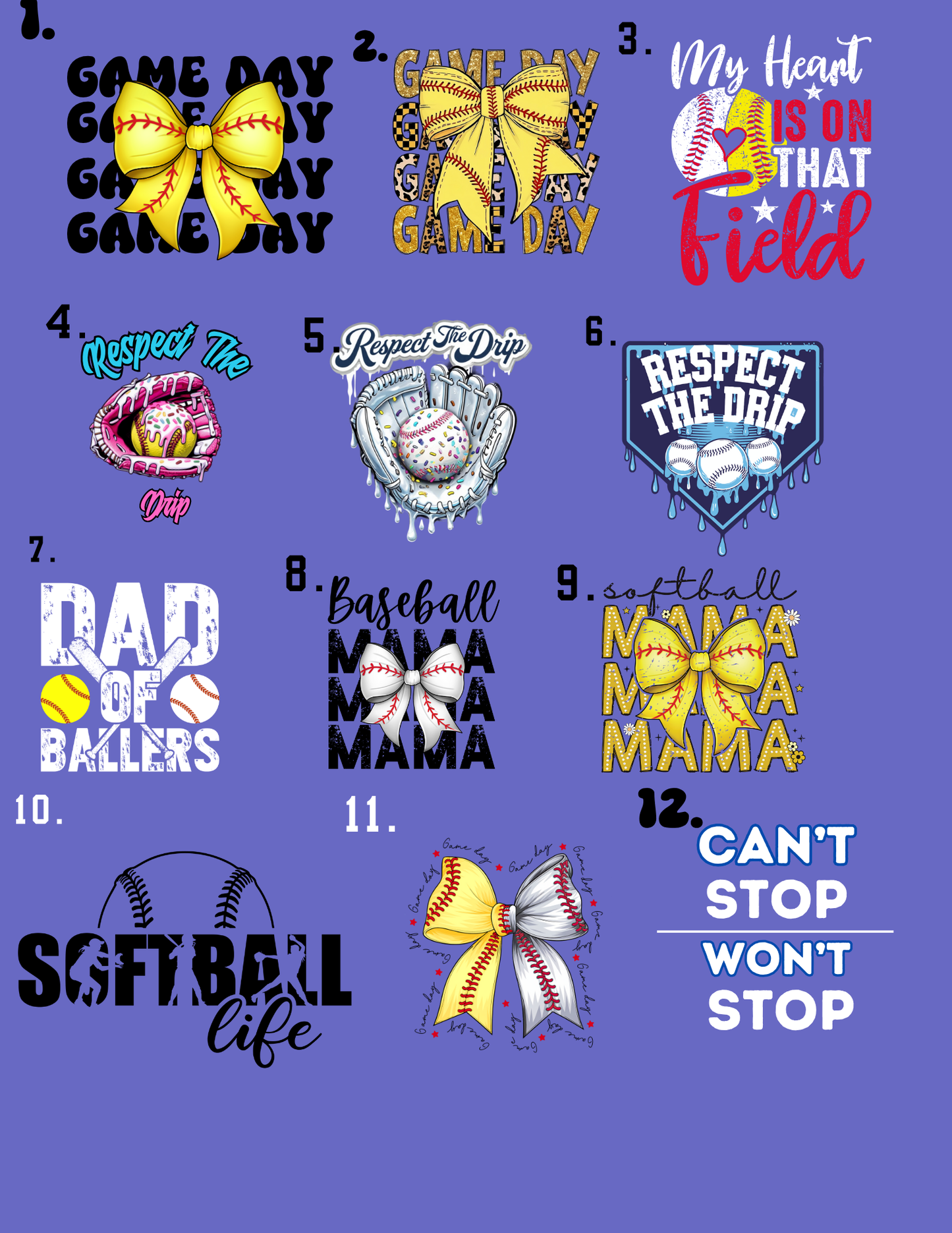 softball and baseball spirit wear
