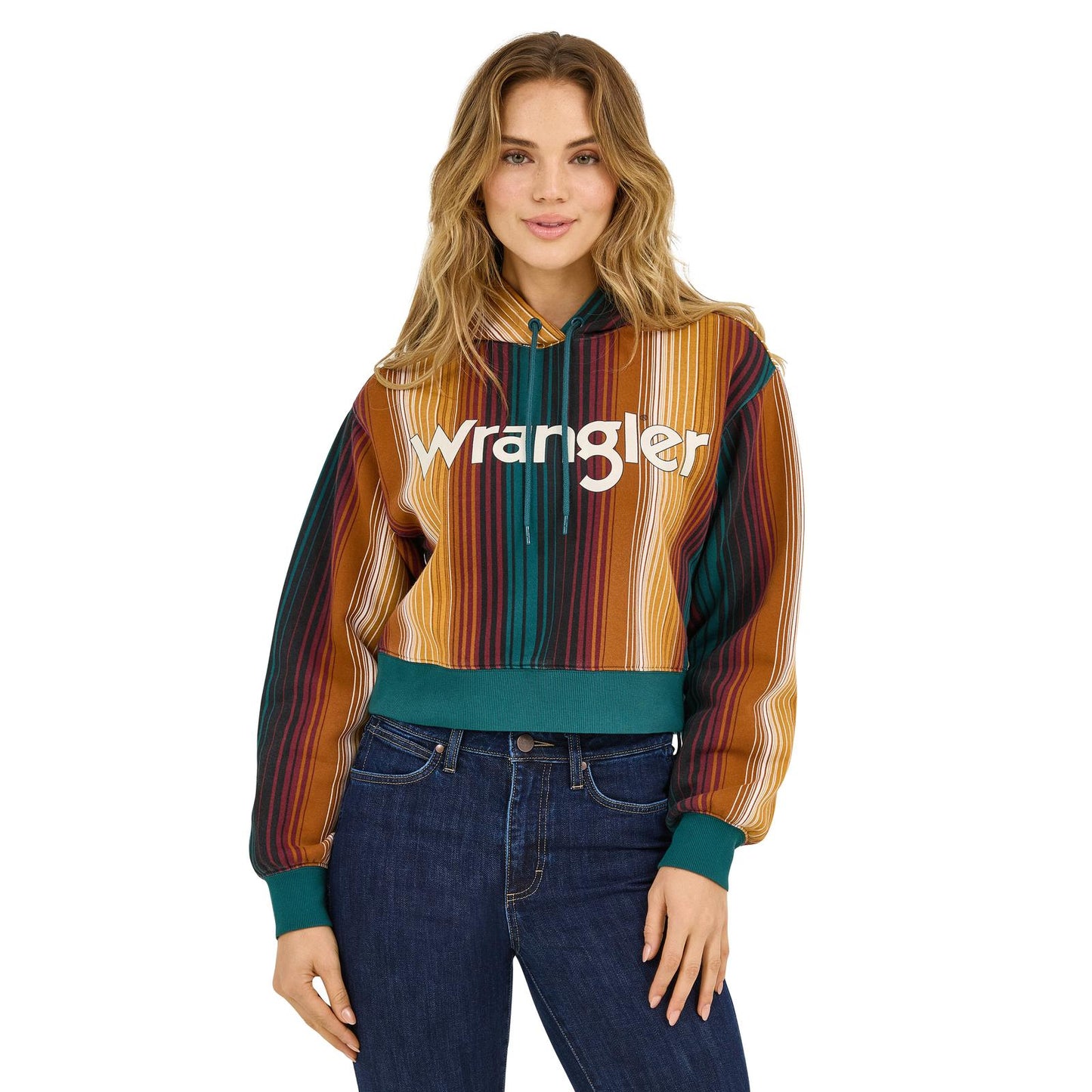 Wrangler Retro® Americana Cropped Hoodie - Teal