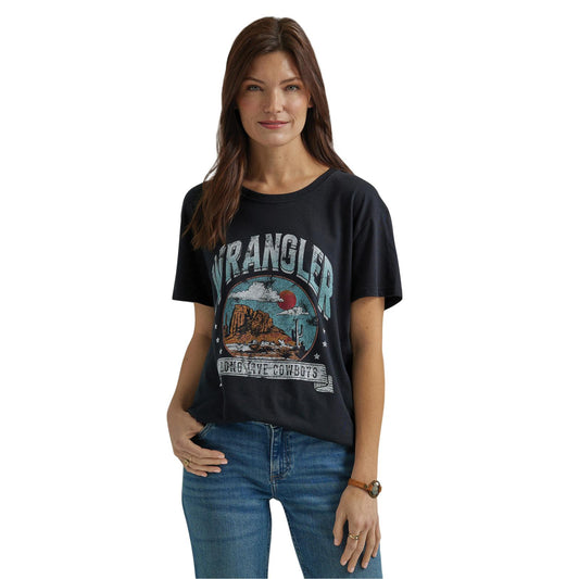 Wrangler Retro Short Sleeve T-Shirt - Boyfriend Fit - Jet Black