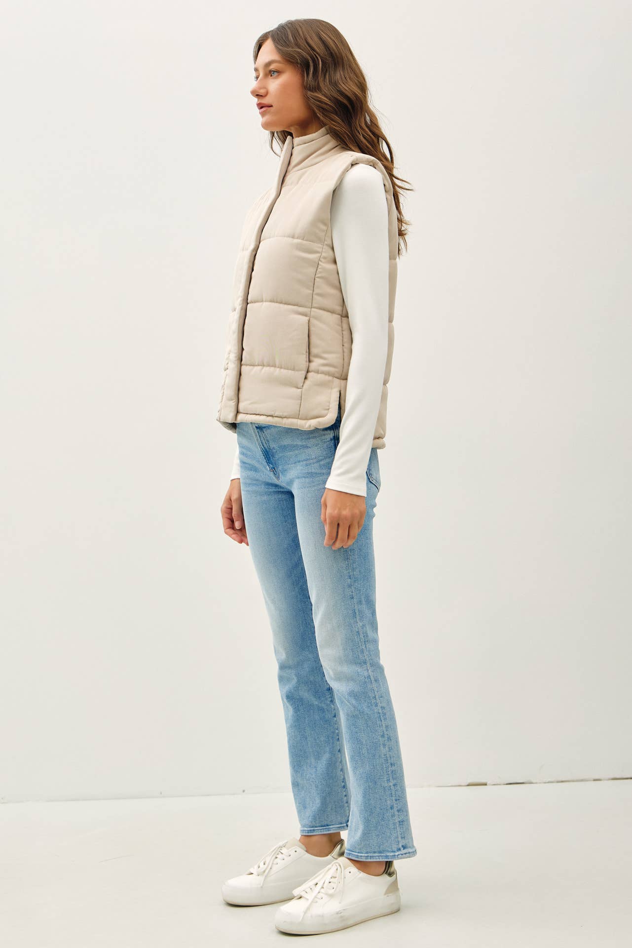 NEW COLOR-SUEDE LIKE PUFFER VEST