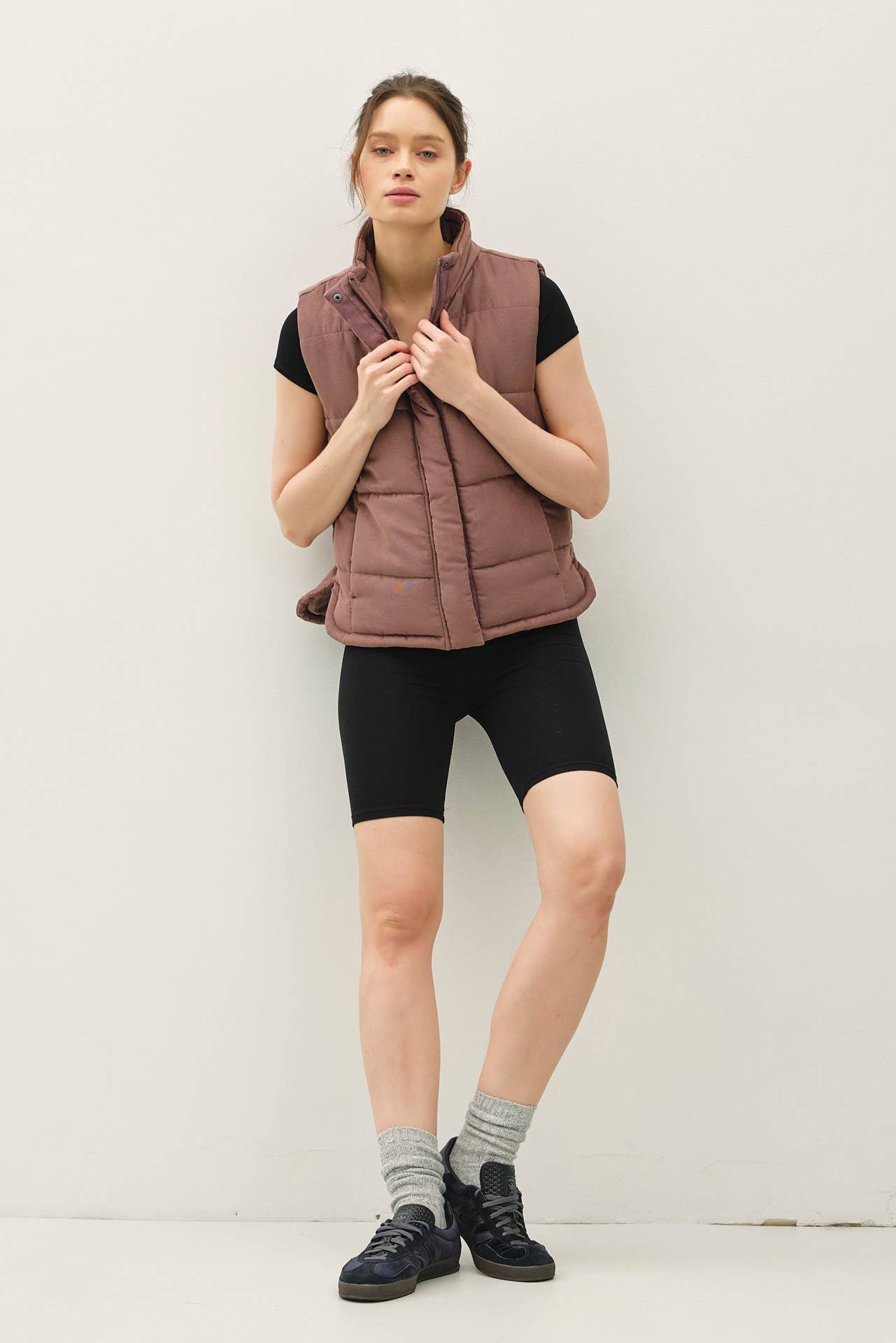 NEW COLOR-SUEDE LIKE PUFFER VEST