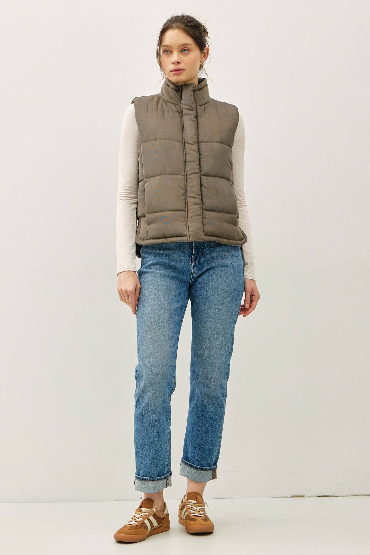 NEW COLOR-SUEDE LIKE PUFFER VEST