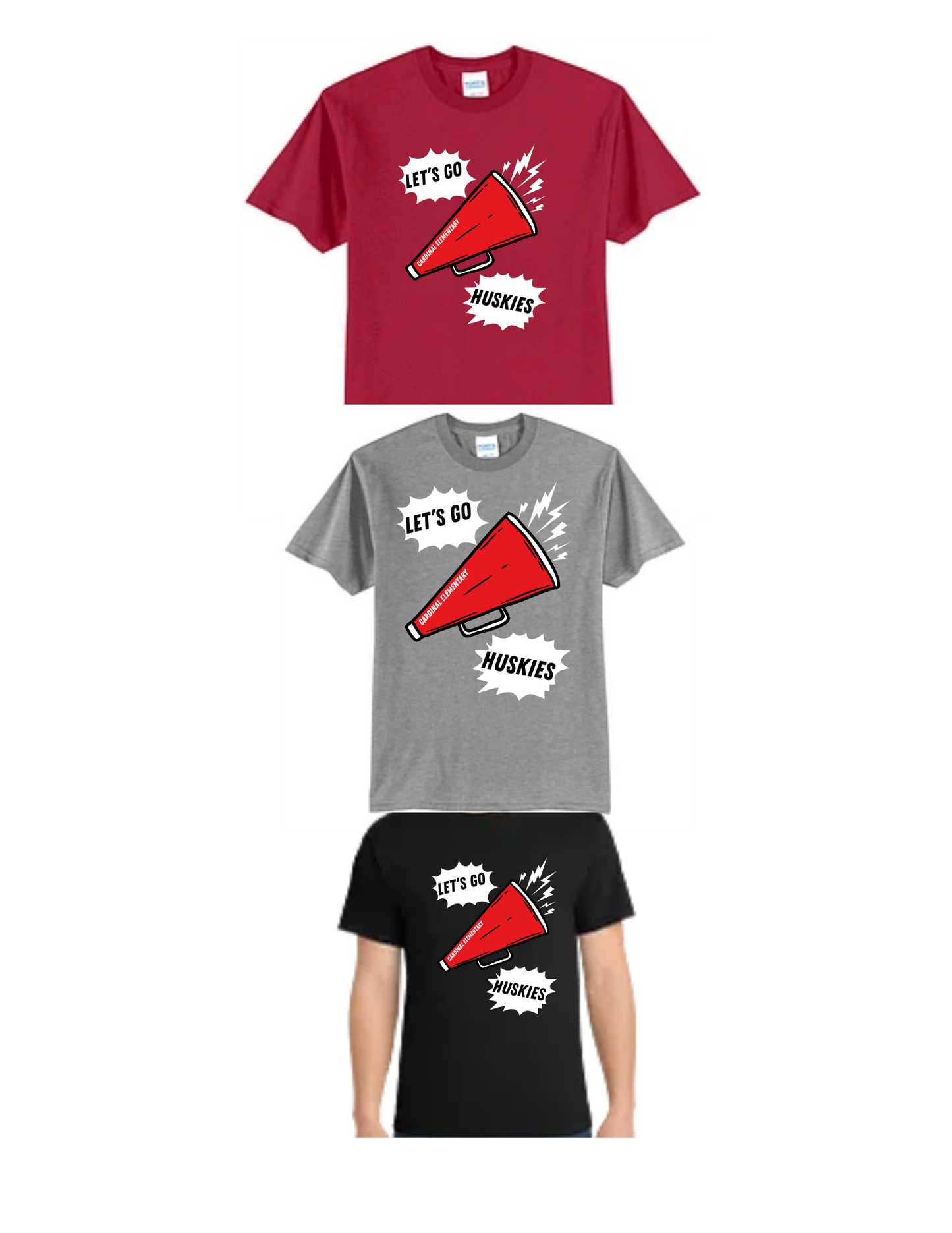 Cardinal Huskies Elementary PTO Megaphone design