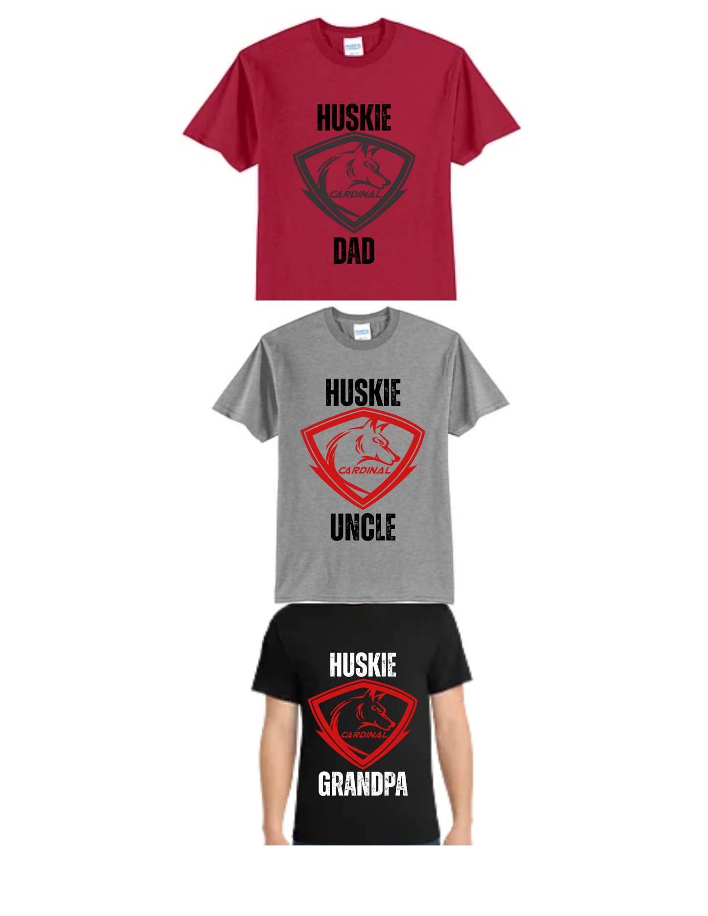 Cardinal Huskies Elementary PTO Dad Brother Uncle Grandpa