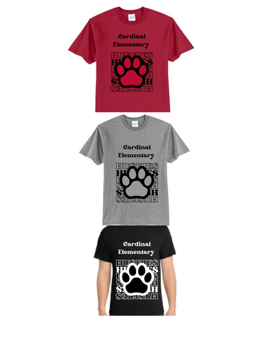 Cardinal Huskies Elementary PTO Paw Design