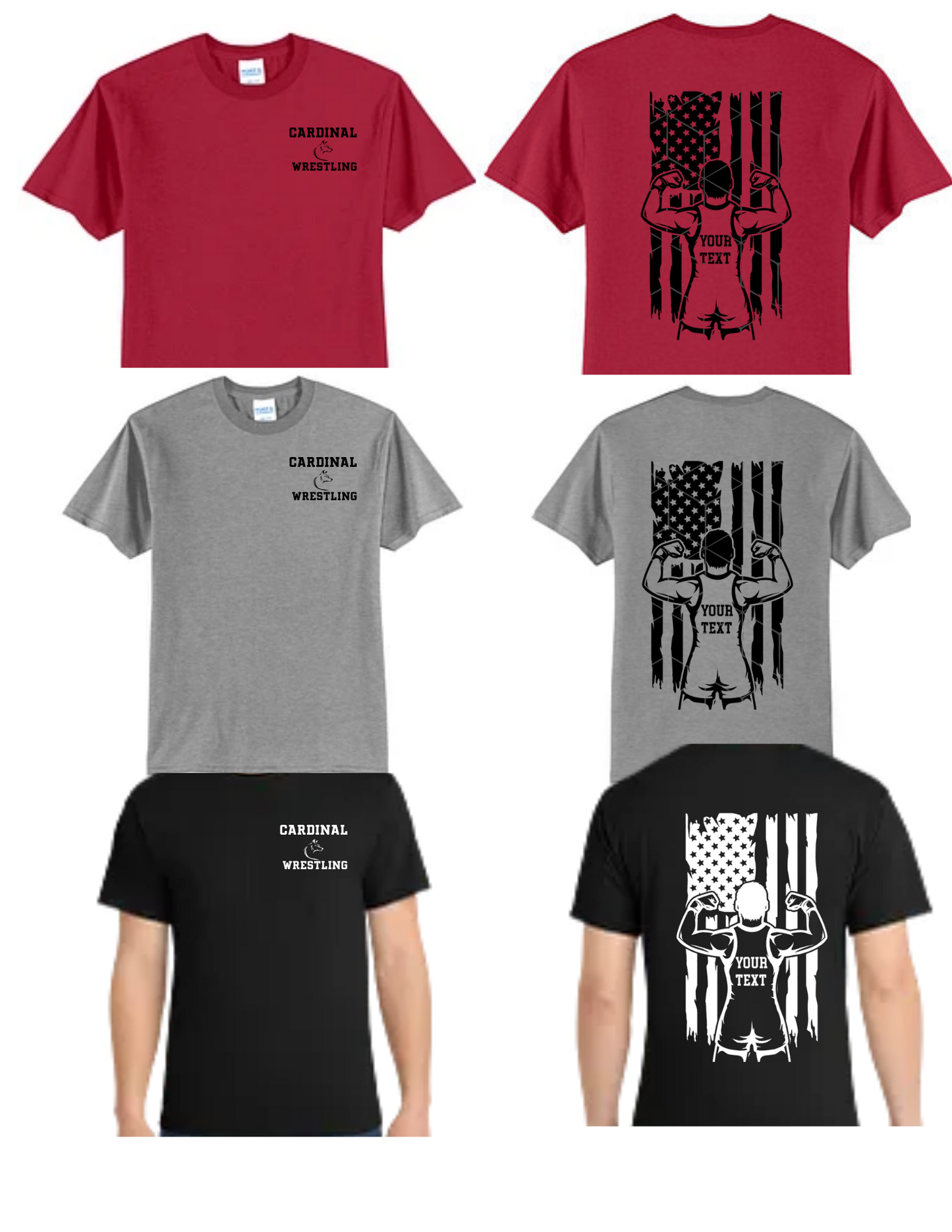 Cardinal Huskies Wrestling Flag