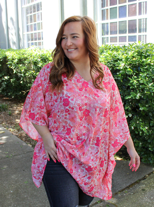 Boho Floral Oversized Top RTS