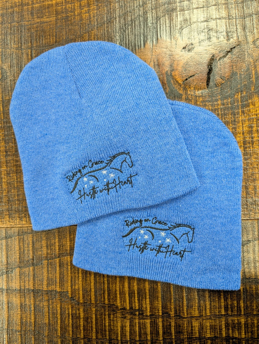 Riding on Grace Basic Embroidered Beanies