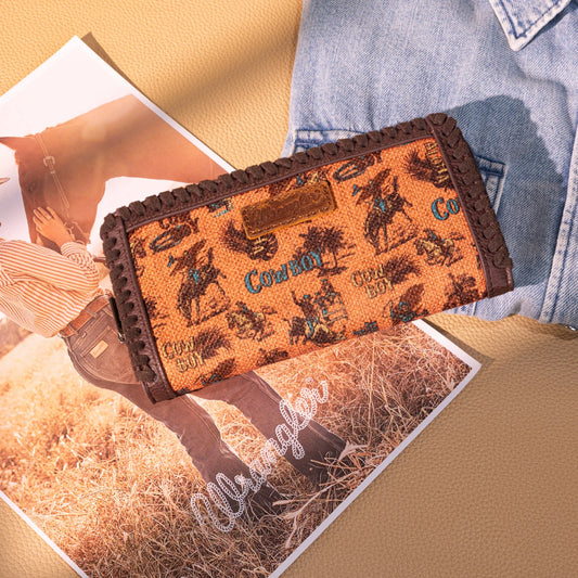 Wrangler Vintage Retro Cowboy Cool Print Wallet