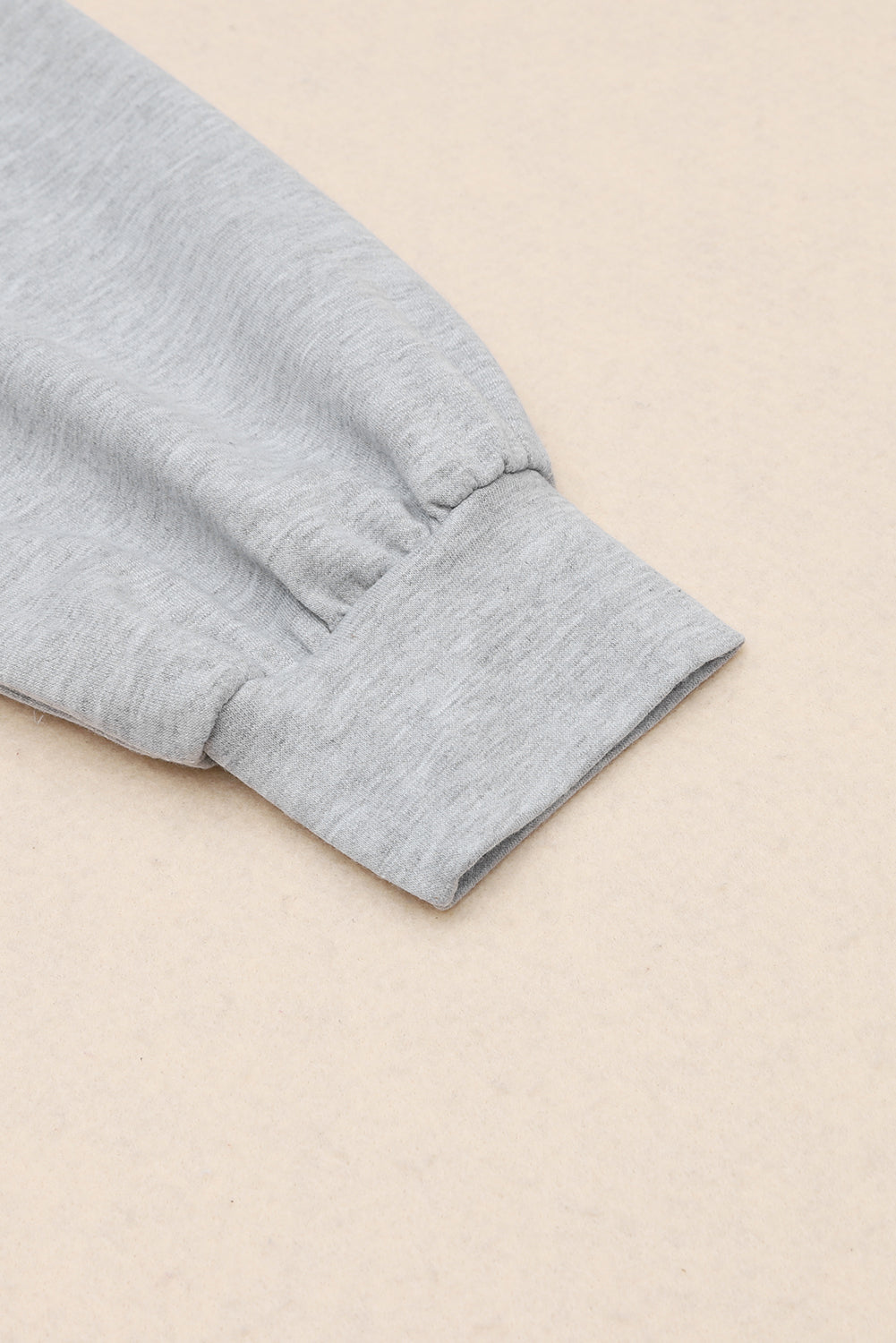Khaki Colorblock Stitching Irregular Hem Long Sleeve Top