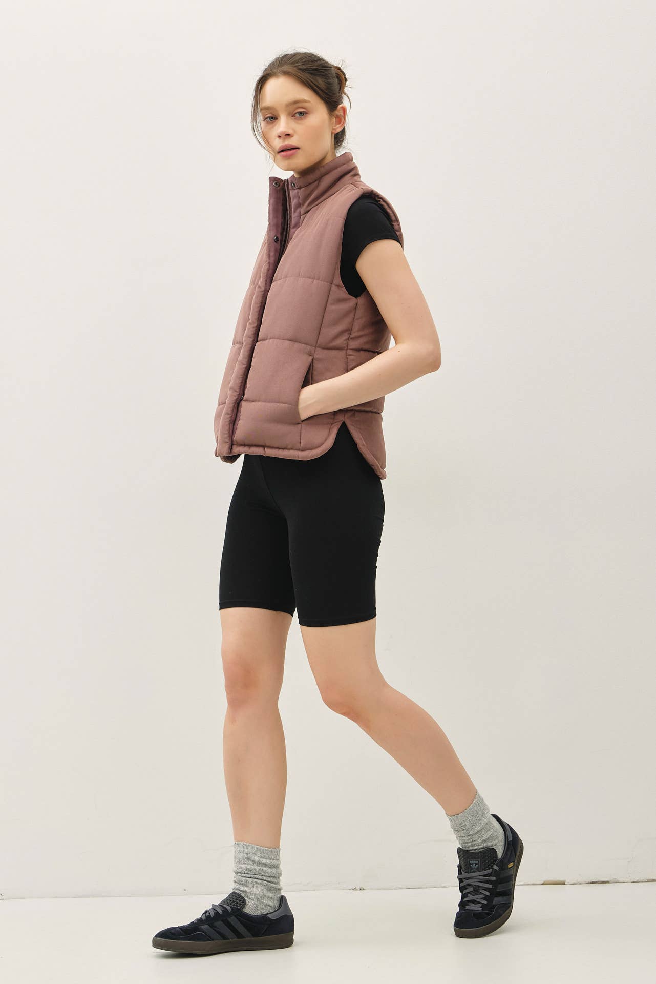 NEW COLOR-SUEDE LIKE PUFFER VEST