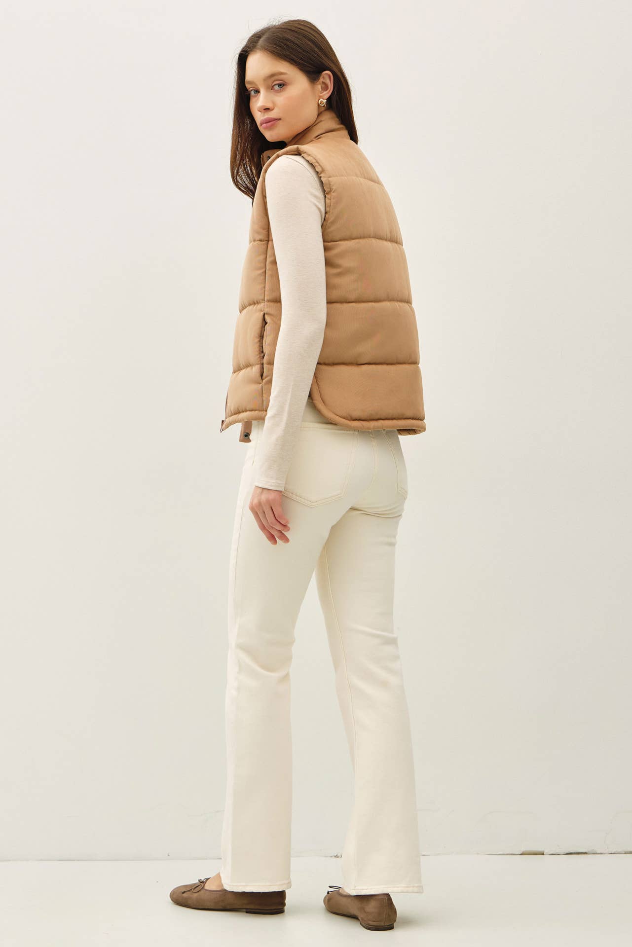 NEW COLOR-SUEDE LIKE PUFFER VEST
