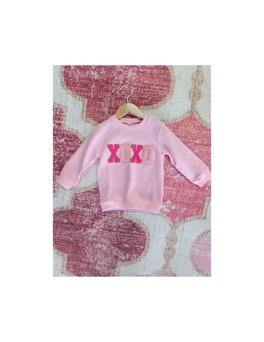 XOXO pinksweater skirt set