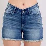 judy blue high waste v front shorts