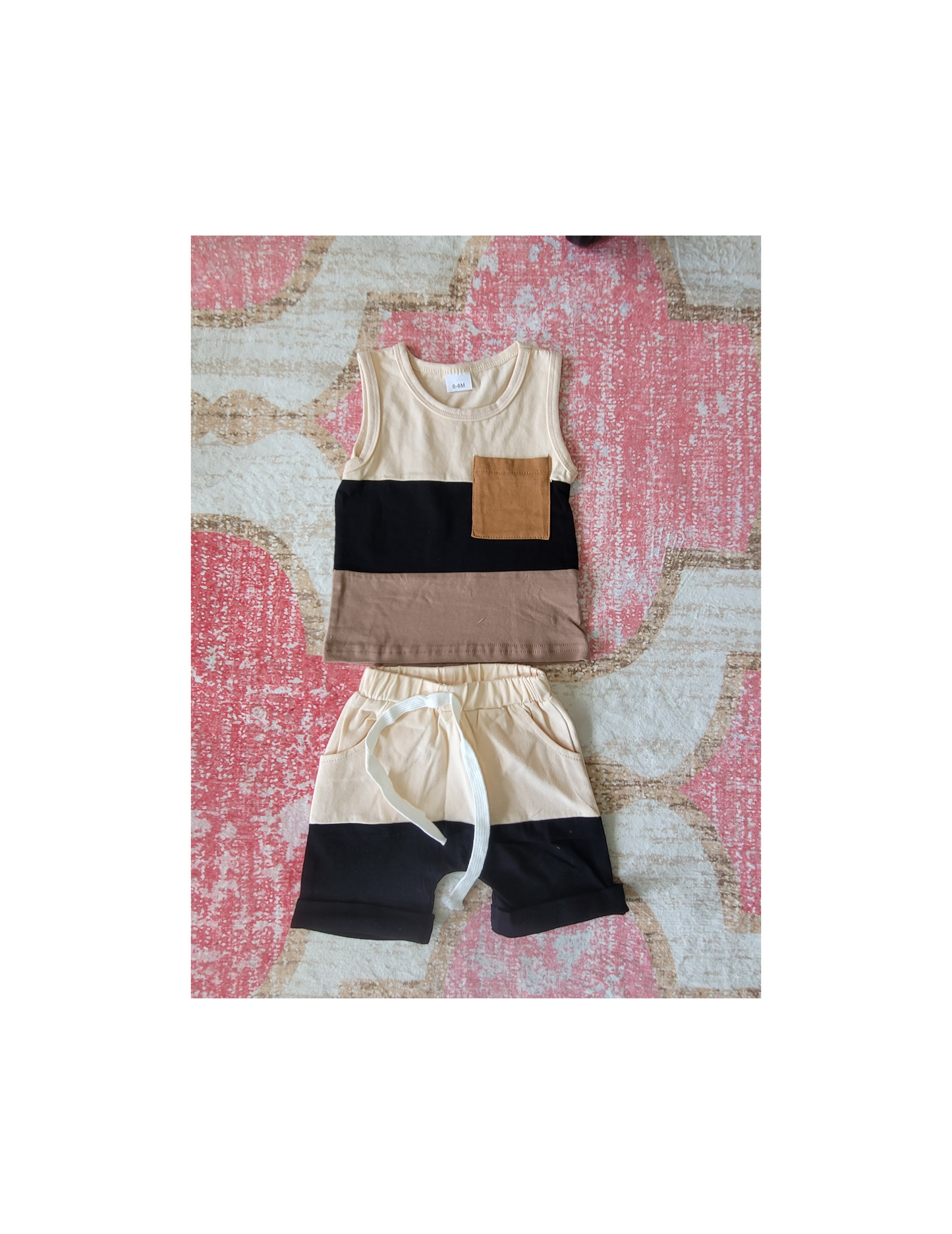 boys patterned tank top shorts set